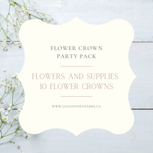 Load image into Gallery viewer, Flower Crown Party Pack - Lily on the Thames - DIY Wedding Flowers - Perfect package for a bachelorette party, bridal shower, baby shower, or wedding party! Flowers and Supplies to make your own Flower Crowns. Easy-to-follow video tutorial provided. Inclu
